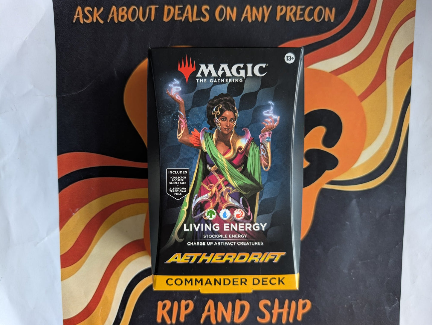 Magic: The Gathering — Living Energy Aetherdrift Commander Deck (100-Card Sealed) - real product photo