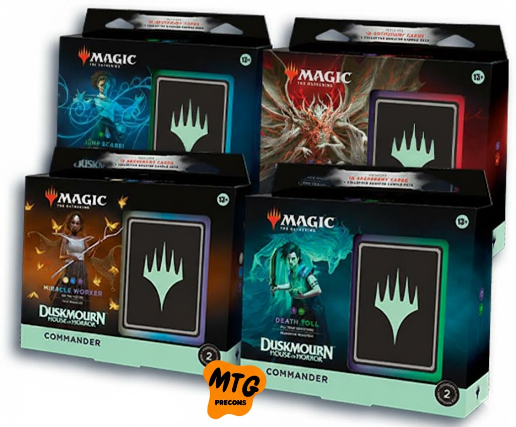 Magic: The Gathering Duskmourn: House of Horror Commander Deck Set (4 Decks) – Endless Punishment, Miraculous Escape, Death Toll & Jump Scare