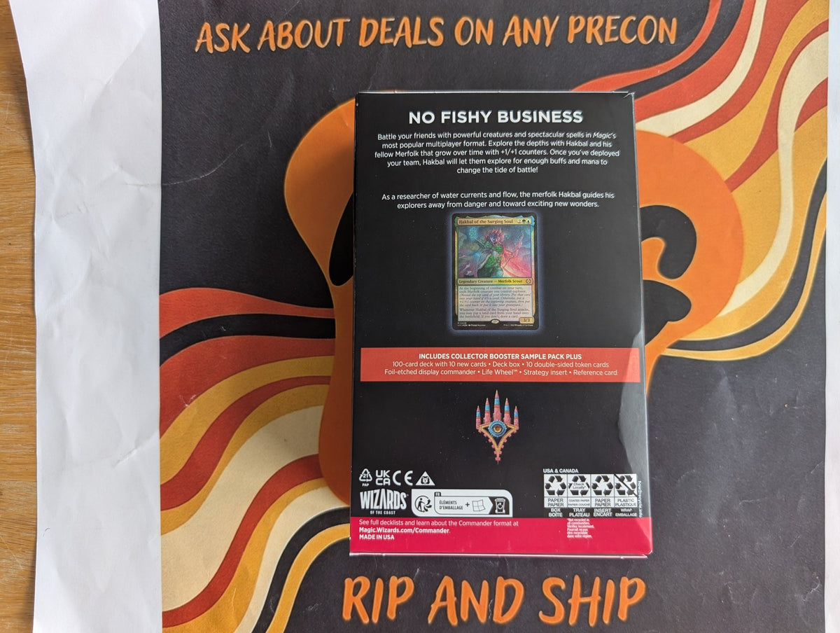 Explorers of the Deep Commander Deck - sealed box back, real product photo