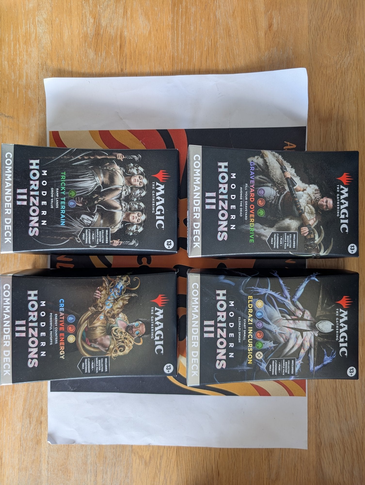 Magic: The Gathering Modern Horizons 3 Commander Deck Set (4 Decks) - real product photo
