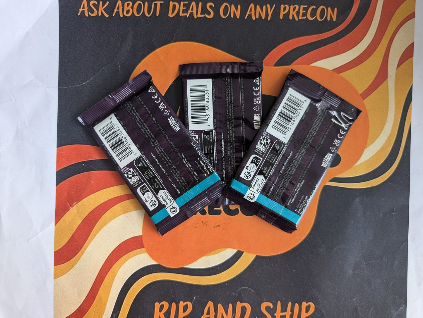 Magic: The Gathering - Lorwyn Eclipsed Play Booster 3-Pack Bundle (backs) - real product photo
