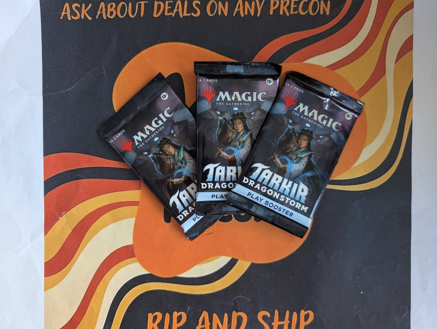 Magic: The Gathering – Tarkir: Dragonstorm Play Booster 3-Pack Bundle - real product photo