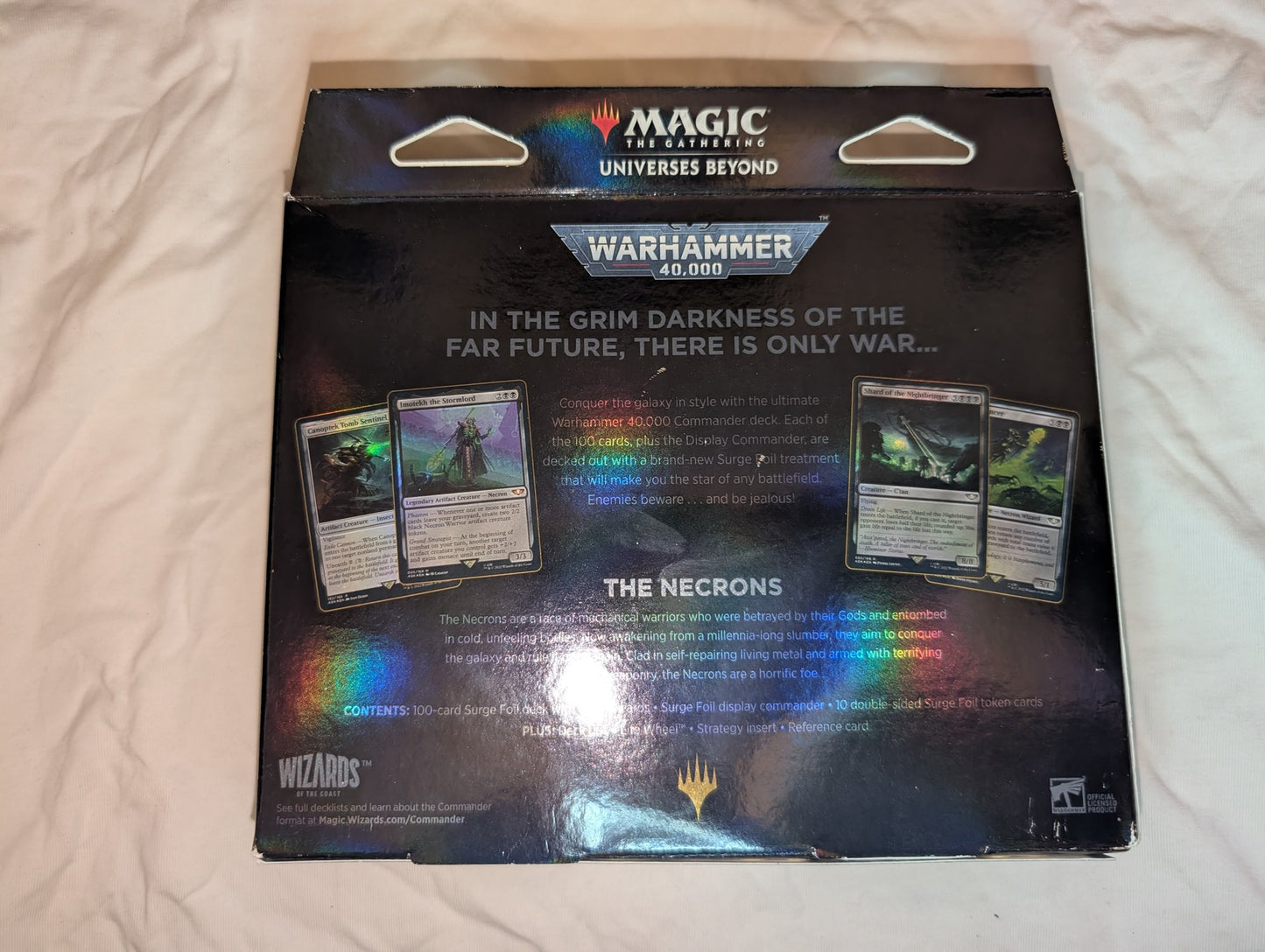 Necron Dynasties | Warhammer 40,000 Commander Deck - real product photo (back)