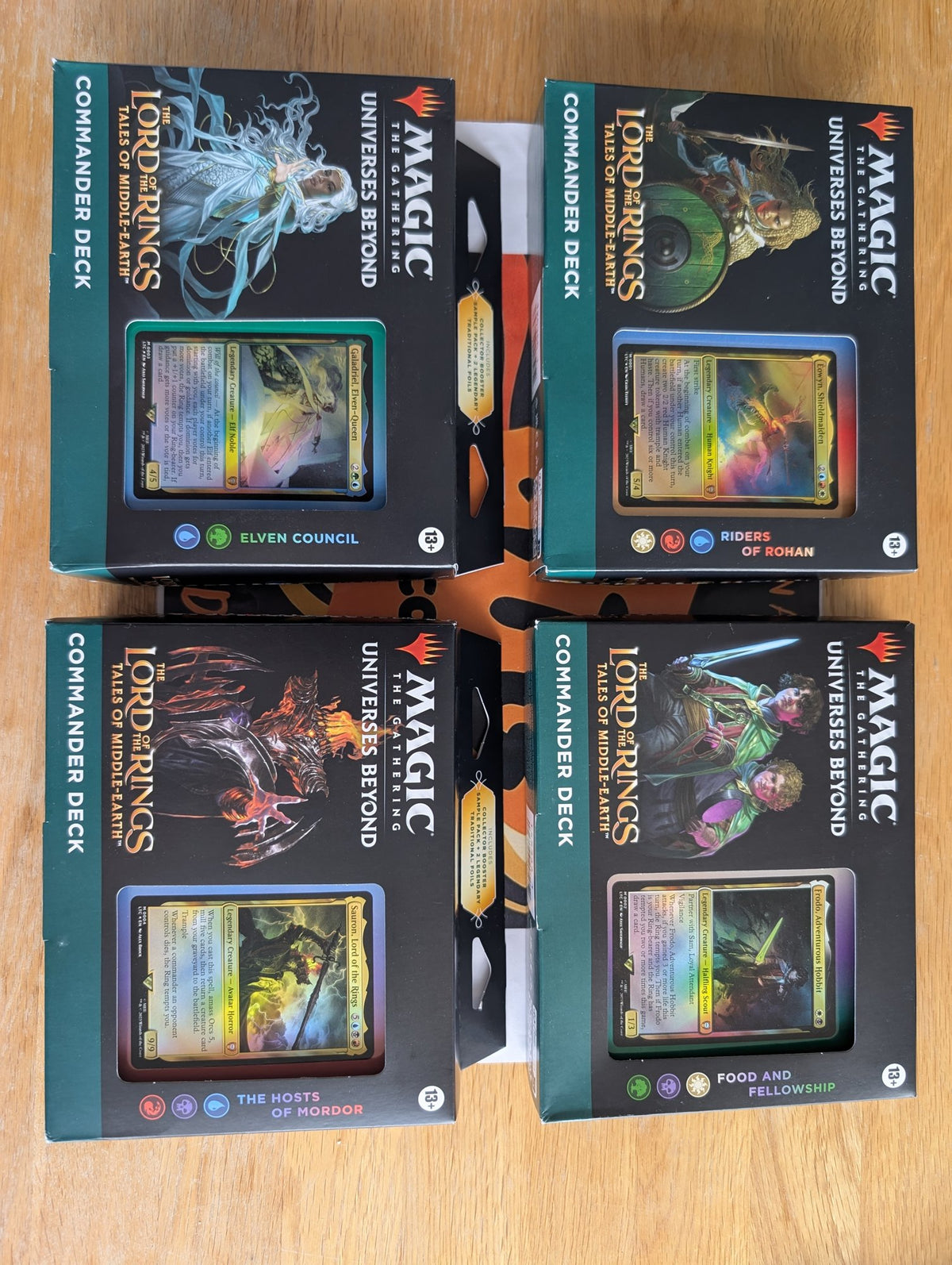 MTG: The Lord of the Rings Tales of Middle-earth - Commander Deck Set of 4 - real product photo