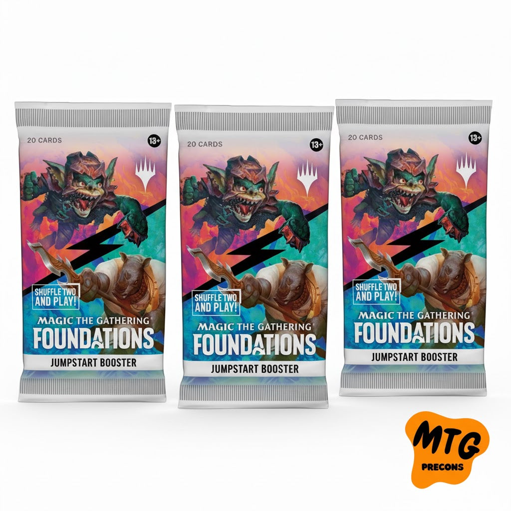 Magic: The Gathering Jumpstart Foundations Booster Pack – 3-Pack (English, Factory Sealed)