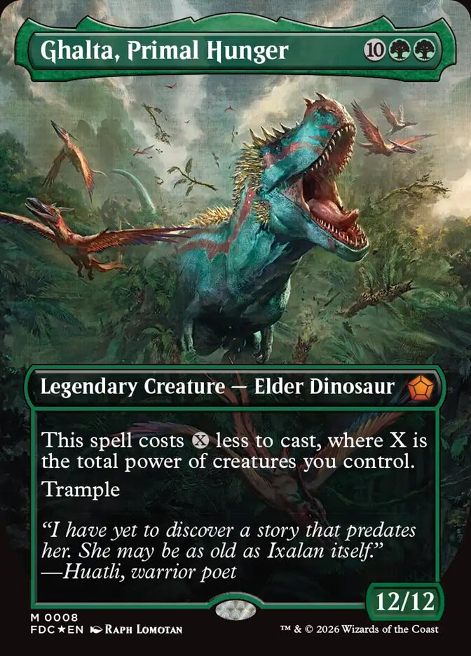 Ghalta, Primal Hunger - borderless foil commander from Tramplesaurus Rex