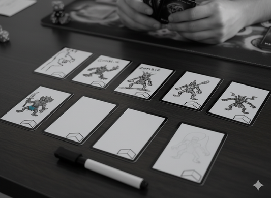 10pcs Reusable Dry Erase MTG Tokens with Marker – Double-Sided Blank Proxy Cards for MTG, DND & DIY Card Games