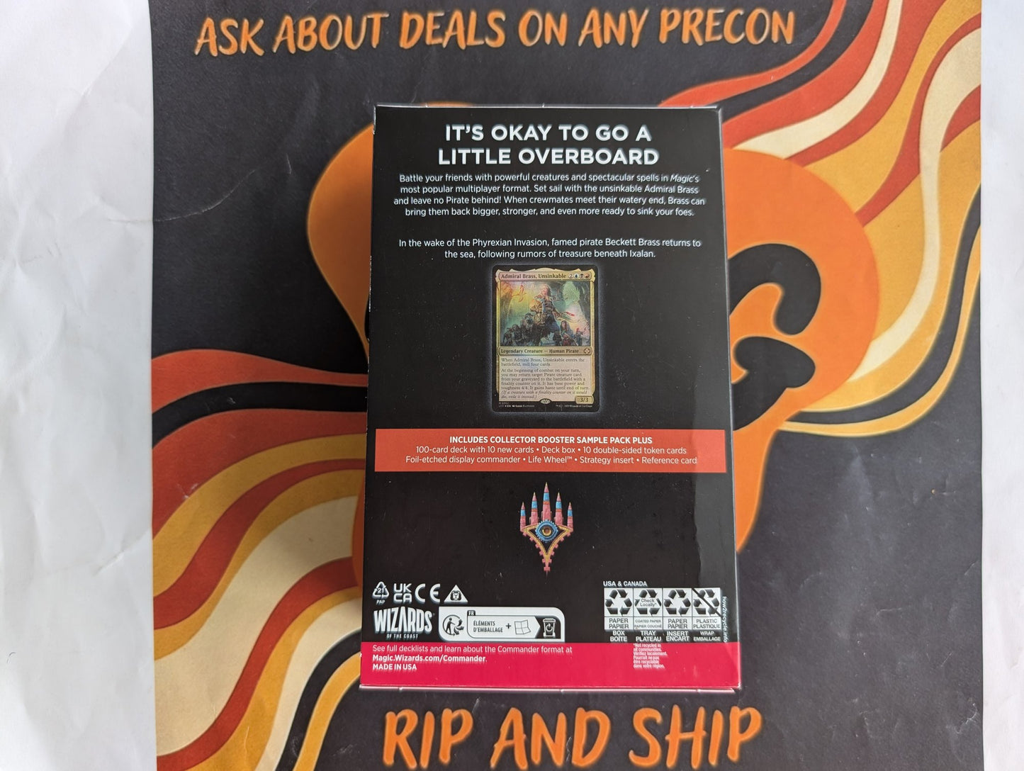 Ahoy Mateys Commander Deck - sealed box back, real product photo
