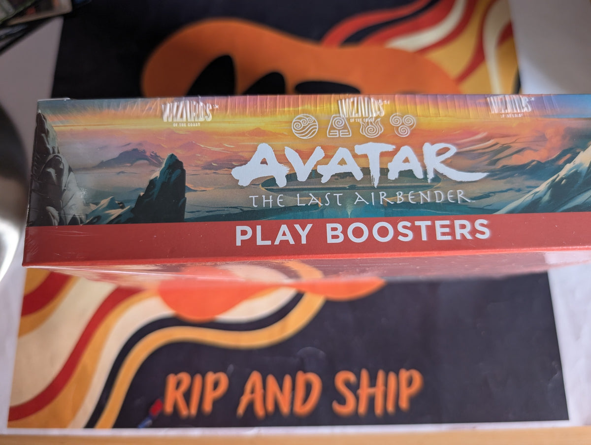 Avatar: The Last Airbender Play Booster Box — sealed, real product photo (side)