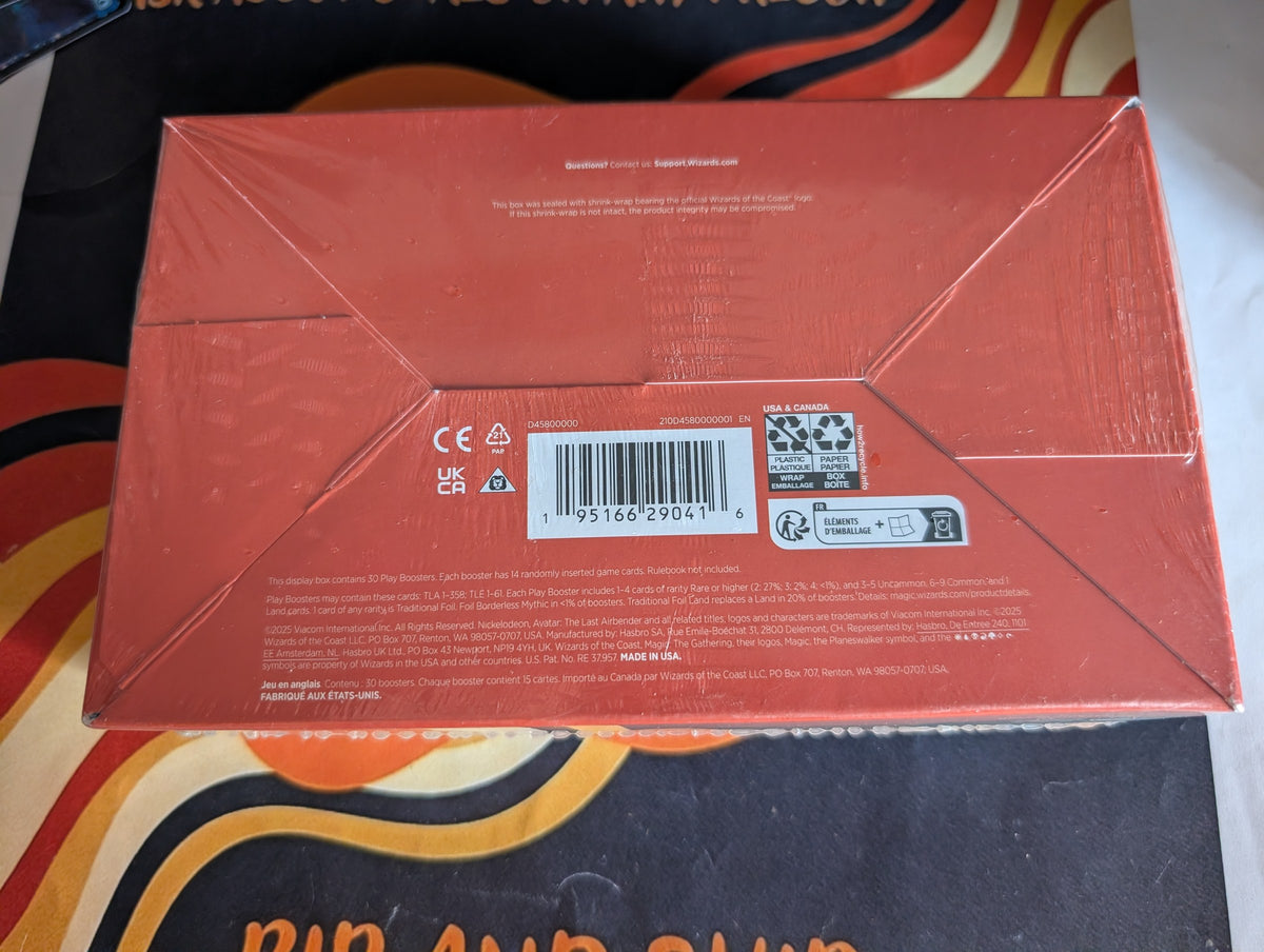 Avatar: The Last Airbender Play Booster Box — sealed, real product photo (back)