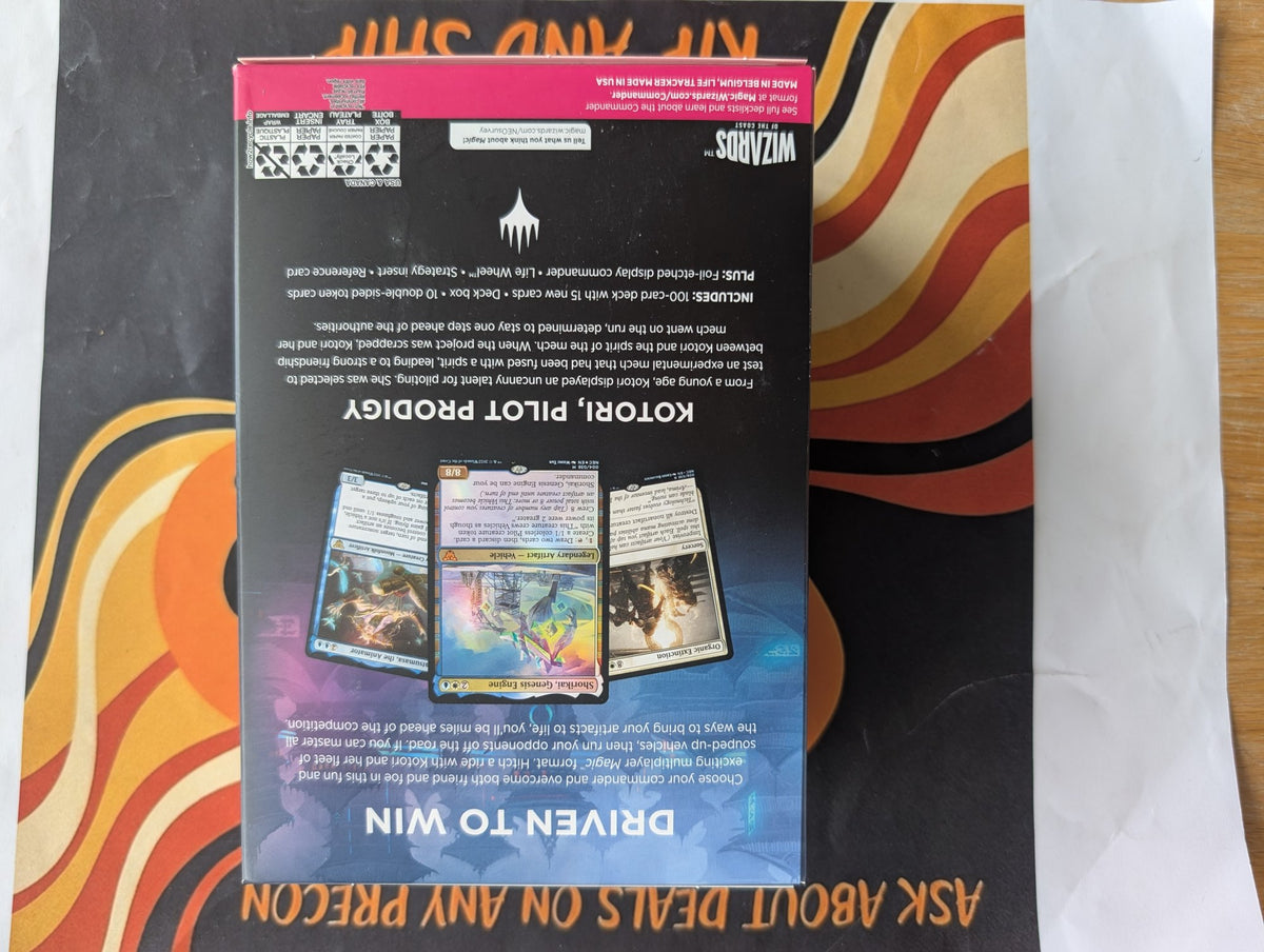 Buckle Up Kamigawa Neon Dynasty Commander Deck - sealed box back, real product photo