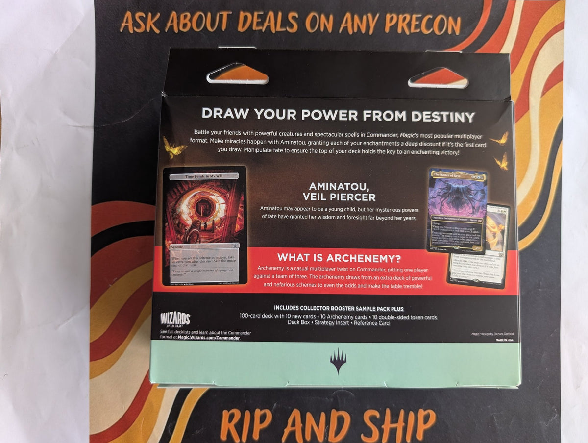 Miracle Worker Duskmourn Commander Deck - sealed box back, real product photo