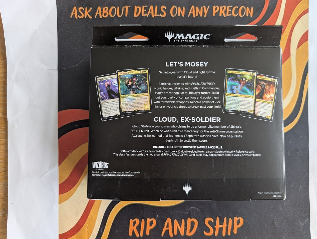 Final Fantasy Limit Break Commander Deck - sealed box back, real product photo