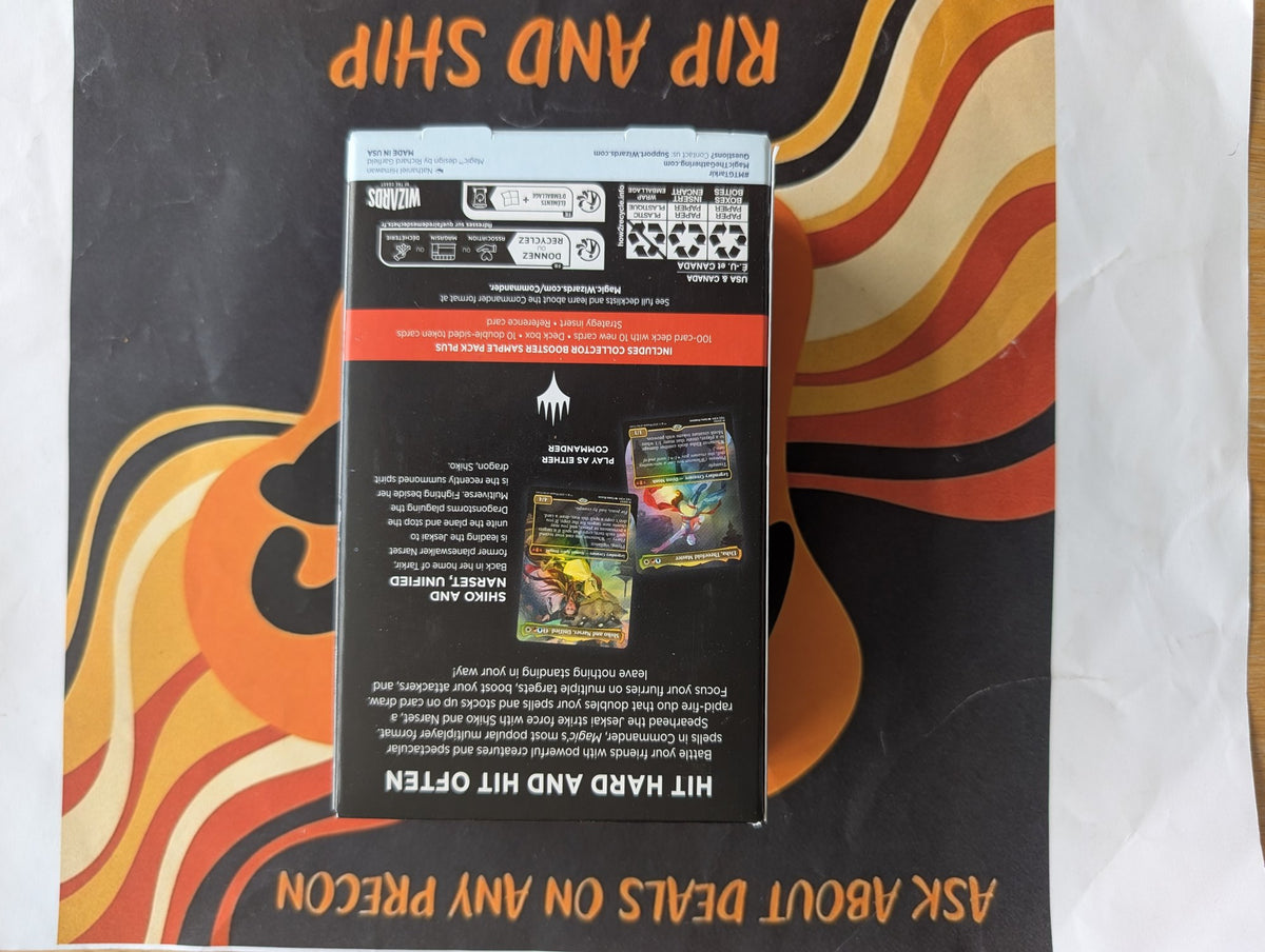 Jeskai Striker Tarkir Dragonstorm Commander Deck - sealed box back, real product photo
