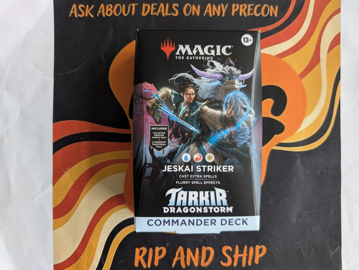 Jeskai Striker - Tarkir Dragonstorm Commander Deck, sealed box front, real product photo