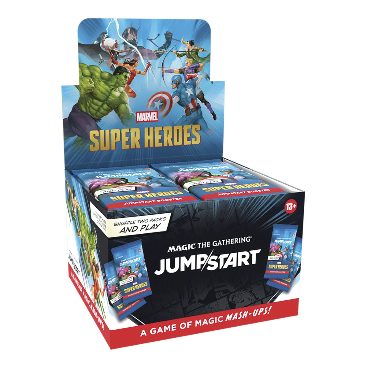 Marvel Super Heroes Jumpstart Booster Box - open display, angled