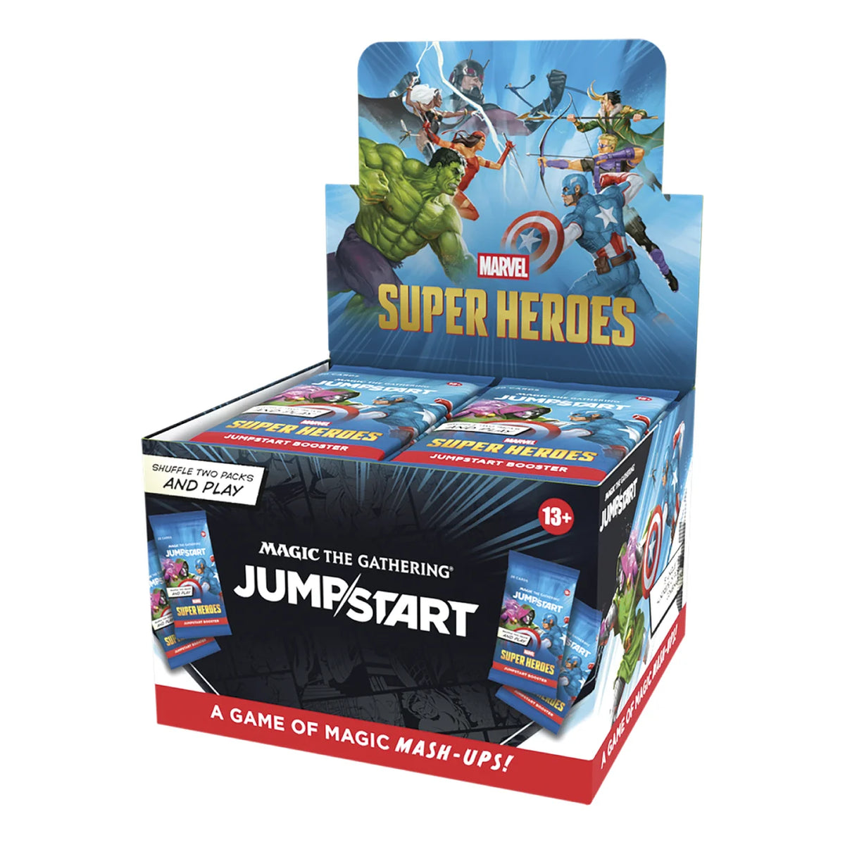 Marvel Super Heroes Jumpstart Booster Box - open display, side angle