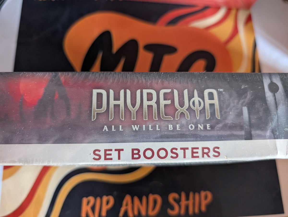 Phyrexia: All Will Be One Set Booster Box — sealed, real product photo (side)