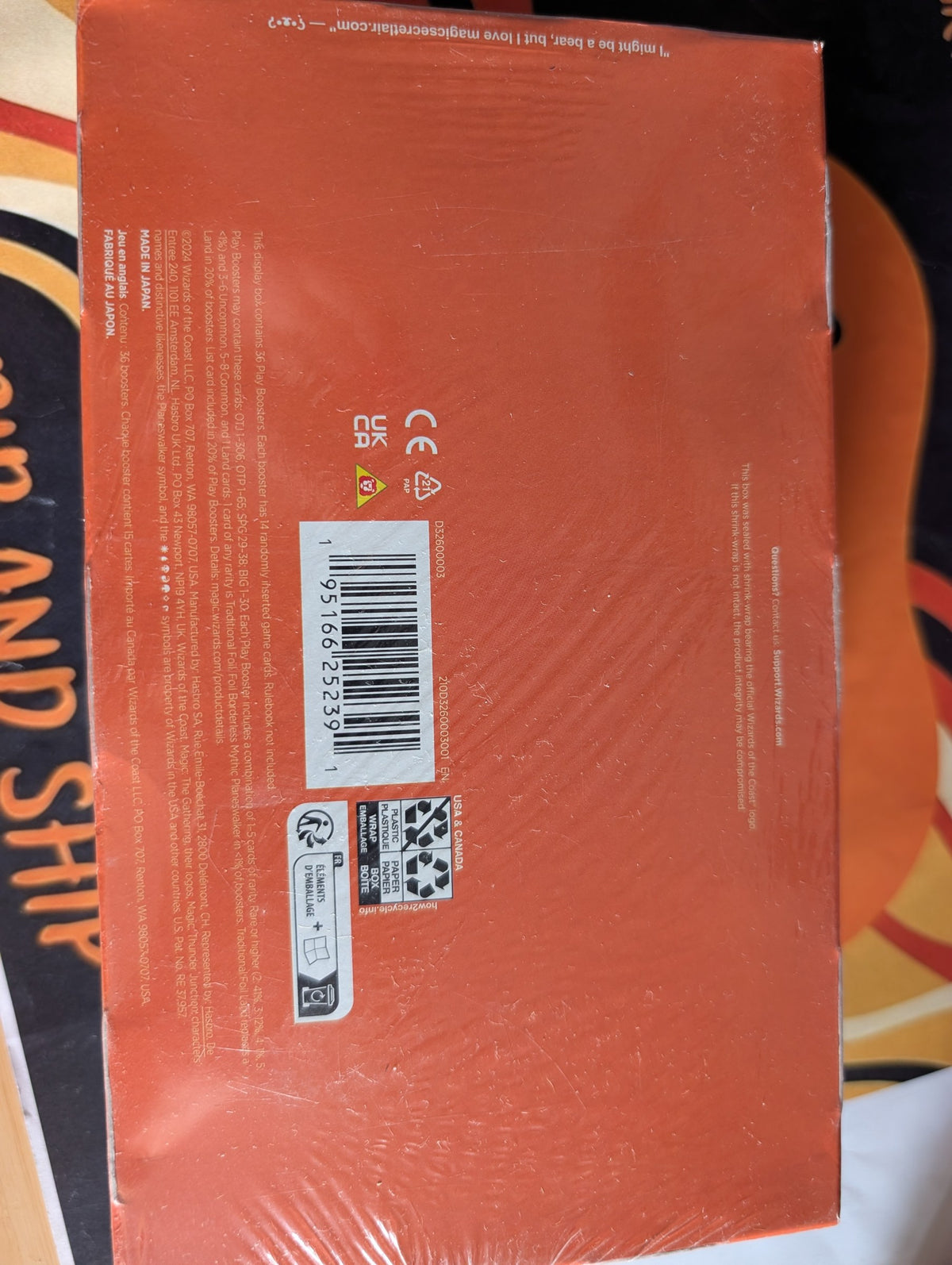 Outlaws of Thunder Junction Play Booster Box — sealed, real product photo (back)